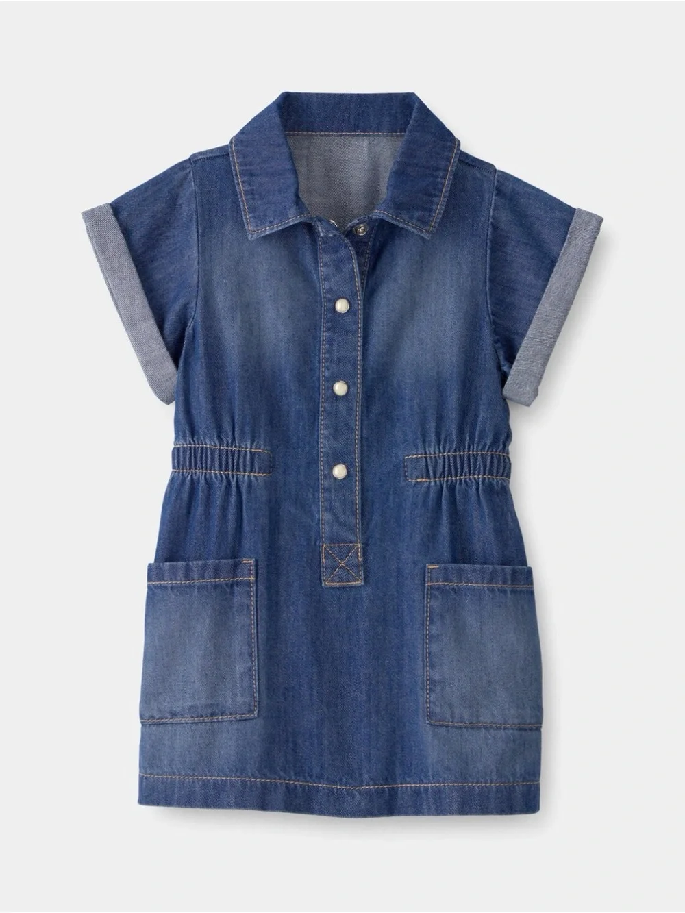 OshKosh B'gosh Girl Denim Button-Up Dress | Dark Wash | 2T | 100% Cotton